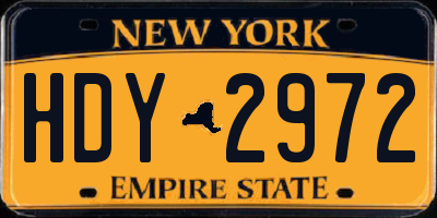 NY license plate HDY2972