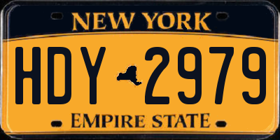 NY license plate HDY2979