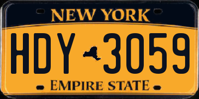 NY license plate HDY3059