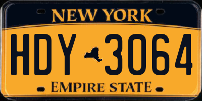 NY license plate HDY3064