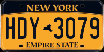 NY license plate HDY3079