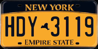 NY license plate HDY3119