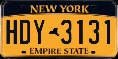 NY license plate HDY3131