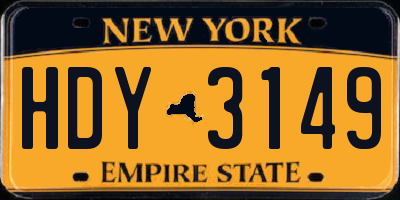 NY license plate HDY3149