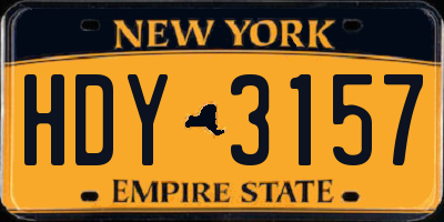 NY license plate HDY3157