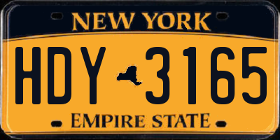 NY license plate HDY3165