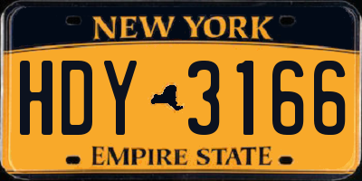 NY license plate HDY3166
