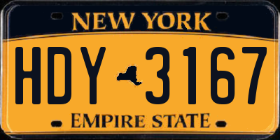 NY license plate HDY3167
