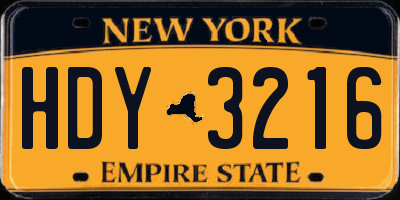 NY license plate HDY3216
