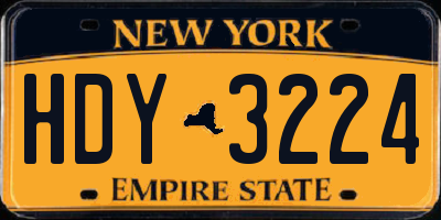 NY license plate HDY3224
