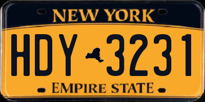NY license plate HDY3231