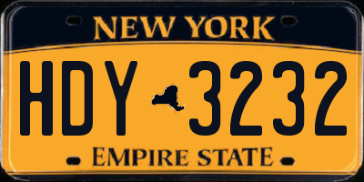 NY license plate HDY3232