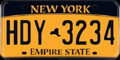 NY license plate HDY3234