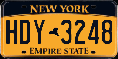 NY license plate HDY3248
