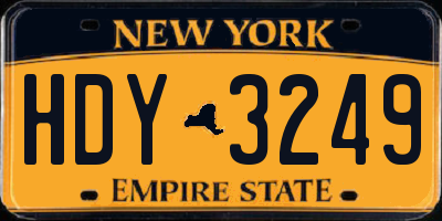 NY license plate HDY3249