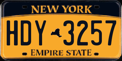 NY license plate HDY3257
