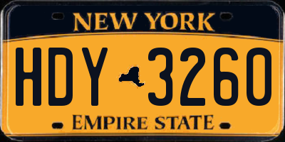 NY license plate HDY3260