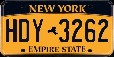 NY license plate HDY3262