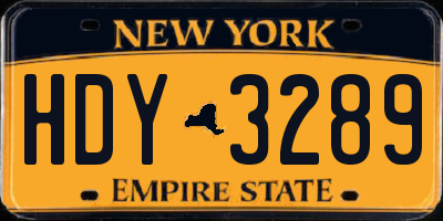 NY license plate HDY3289