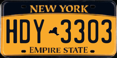 NY license plate HDY3303