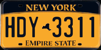 NY license plate HDY3311
