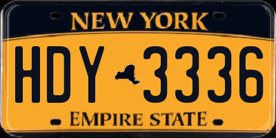 NY license plate HDY3336