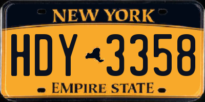 NY license plate HDY3358