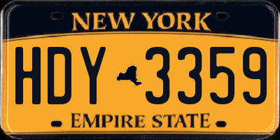 NY license plate HDY3359
