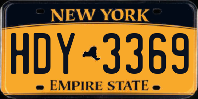 NY license plate HDY3369