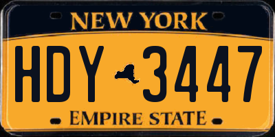 NY license plate HDY3447
