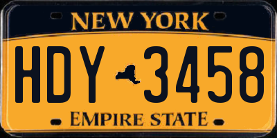 NY license plate HDY3458