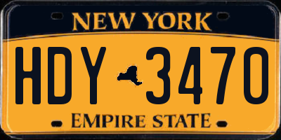 NY license plate HDY3470