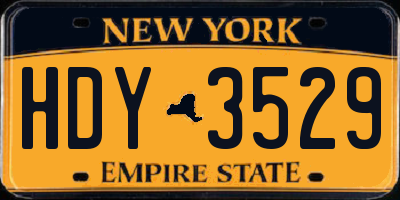 NY license plate HDY3529