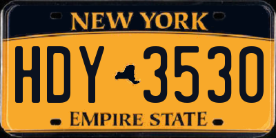 NY license plate HDY3530