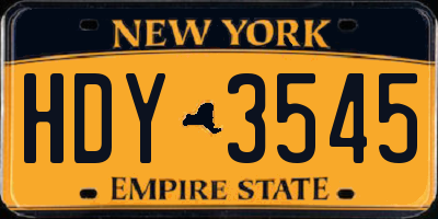 NY license plate HDY3545