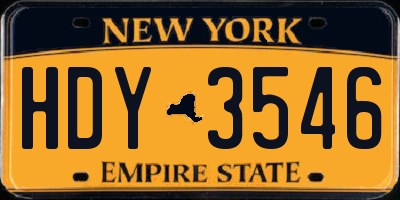 NY license plate HDY3546