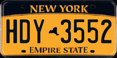 NY license plate HDY3552
