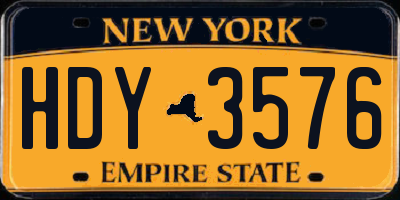 NY license plate HDY3576