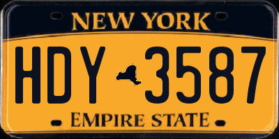 NY license plate HDY3587