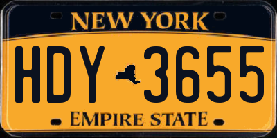 NY license plate HDY3655