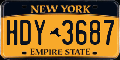 NY license plate HDY3687