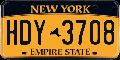 NY license plate HDY3708