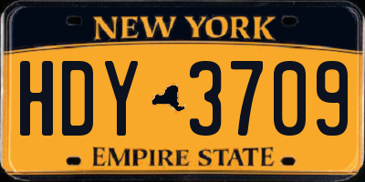 NY license plate HDY3709