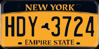 NY license plate HDY3724