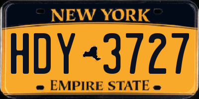 NY license plate HDY3727
