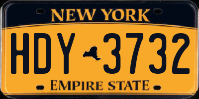 NY license plate HDY3732