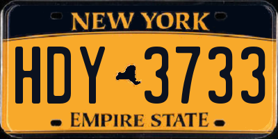 NY license plate HDY3733