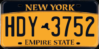 NY license plate HDY3752