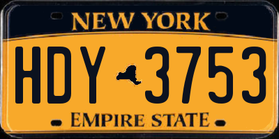 NY license plate HDY3753