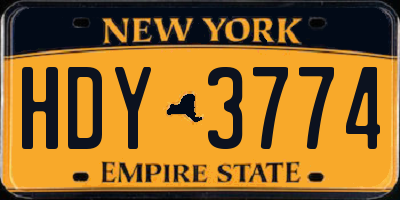 NY license plate HDY3774